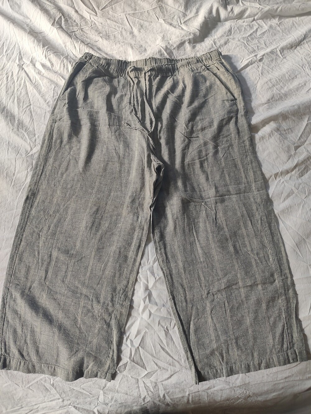 Aileen Fisher Petite Large Hemp Cotton  Pants High Rise